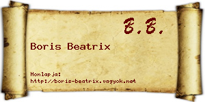 Boris Beatrix névjegykártya